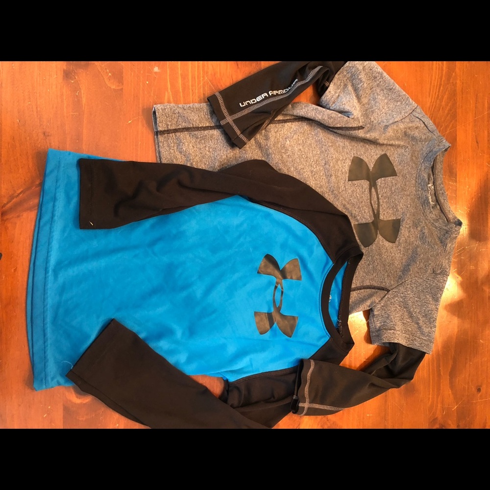 Two Under Armour boys size 4 shirts
